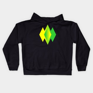 Yellow-Green Diamonds Kids Hoodie